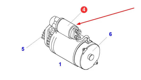 Oryginalny elekromagnes rozrusznika, stosowany w ciągnikach rolniczych marki Fendt schemat