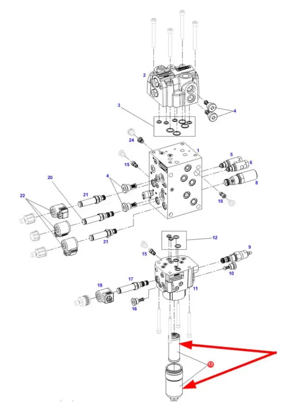 Oryginalny wkład filtra oleju hydrauliki marki Agco o numerze katalogowym F737960020060, stosowany w ciągnikach rolniczych marki Fendt schemat.