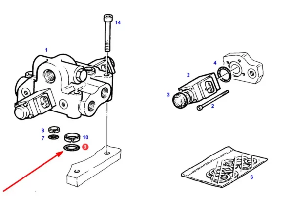 Oryginalny oring zaworu hydraulicznego 8 x 2 mm, stosowany w maszynach rolniczych marki Fendt schemat