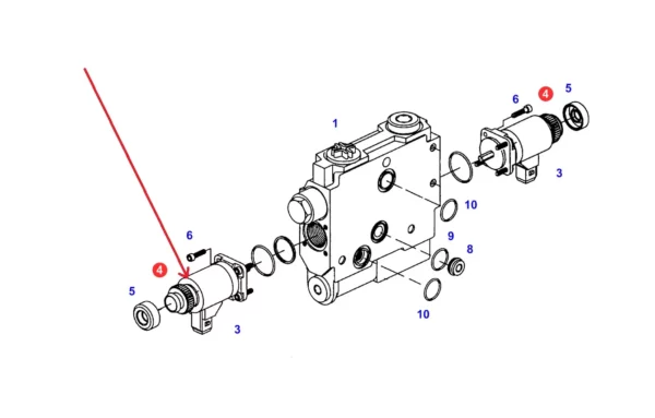 Oryginalna cewka zaworu hydraulicznego o numerze katalogowym F816860100070, stosowana w ciągnikach rolniczych marki Fendt.
