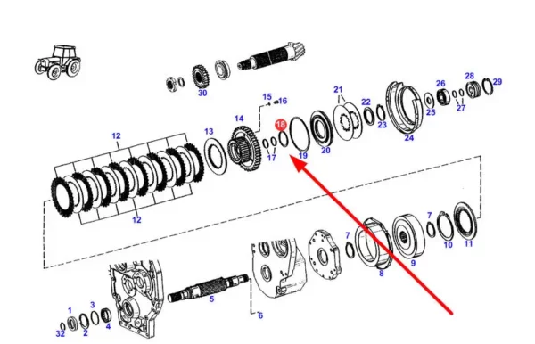 Oryginalny pierścień oring o wymiarach 70 x 3mm i numerze katalogowym F824100320330, stosowany w ciągnikach marki Fendt schemat