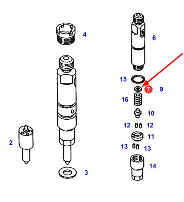 Oryginalna  podkładka wtrysku o wymiarze 0,80mm i numerze katalogowym F824201710120, stosowane w ciągnikach rolniczych marki Fendt schemat.