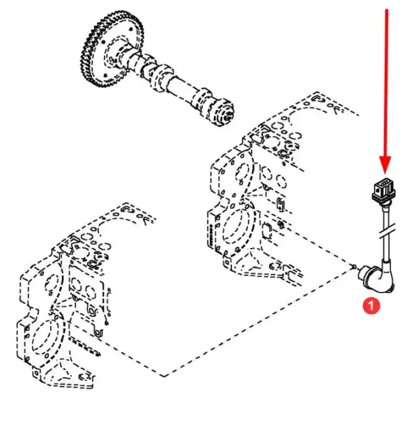 Oryginalny czujnik obrotów silnika, montowany w ciągnikach rolniczych marki Fendt schemat.
