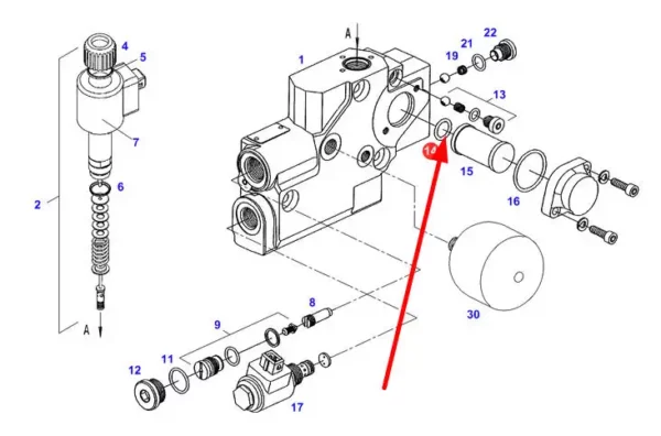 Oryginalny pierścień oring o numerze katalogowym F916961020150, stosowany w ciągnikach marki Fendt schemat.