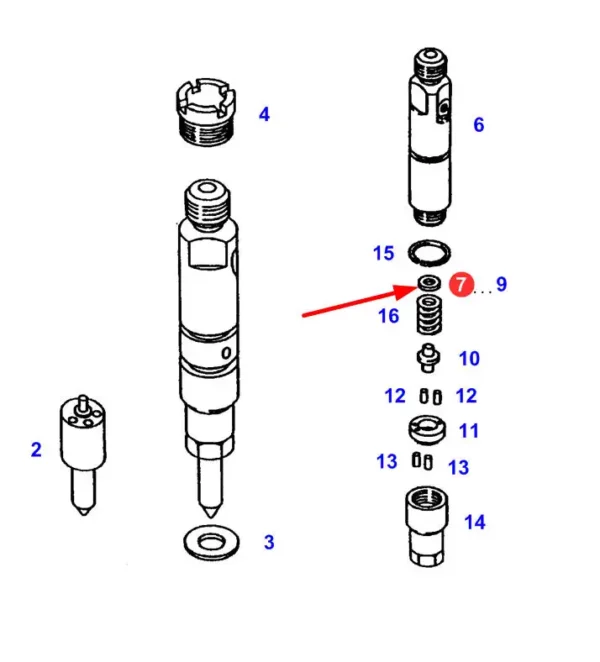 Oryginalna podkładka wtryskiwacza o wymiarze 1.40mm i numerze katalogowym F926202710280, stosowany w ciągnikach rolniczych marki Fendt schemat.