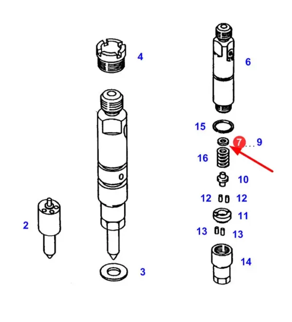 Oryginalna podkładka wtryskiwacza o wymiarze 1,44mm i numerze katalogowym F926202710290, stosowana w ciągnikach rolniczych marki Fendt schemat.