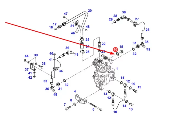 Oryginalny pierścień uszczelniajacy zaslepki sprężarki układu pneumatycznego o numerze katalogowym F926880010290, stosowany w ciągnikach rolniczych marek Fendt i Challenger. schemat
