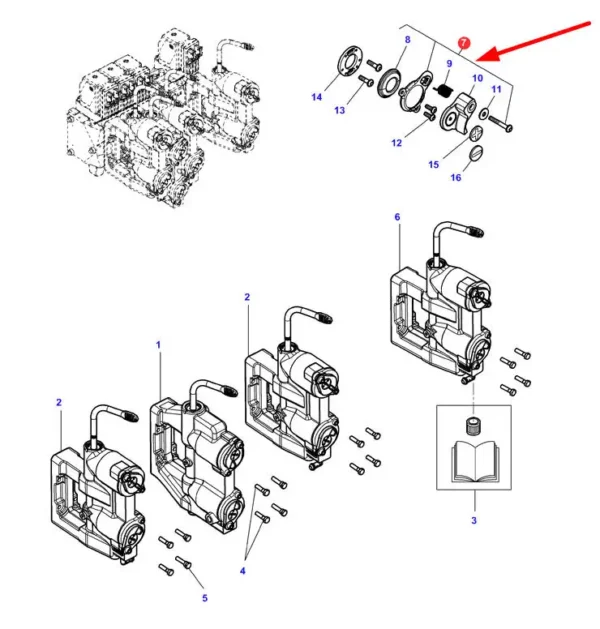 Oryginalny zestaw naprawczy złącza hydraulicznego o numerze katalogowym F931962020400, stosowany w maszynach i pojazdach rolniczych marki Fendt oraz Massey Ferguson schemat.