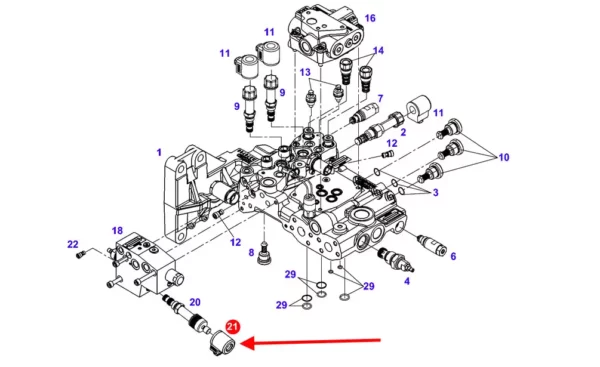 Oryginalna cewka elektromagnetyczna zaworu hydraulicznego, stosowana w ciągnikach rolniczych marki Fendt. schemat