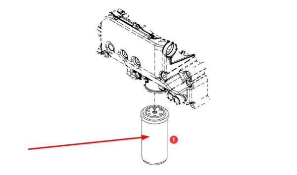 Oryginalny puszkowy filtr oleju silnika stosowany w ciagnikach marki Fendt wyposażonych w silniki marki Deutz schemat