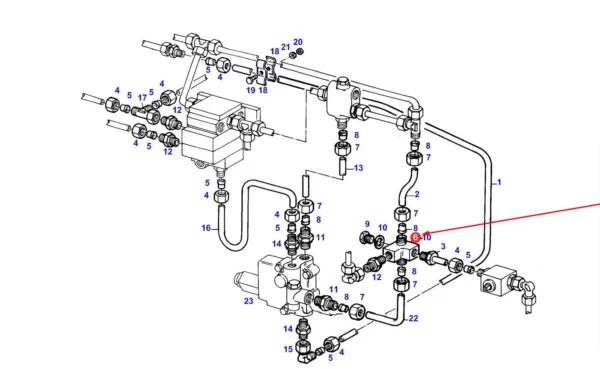 Oryginalne złącze hydrauliczne o numerze katalogowym G135954130010, stosowane w ciągnikach rolniczych marki Fendt.-schemat