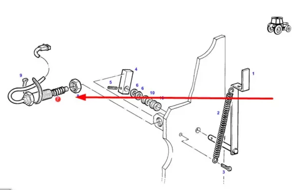 Oryginalny czujnik położenia ramion o numerze katalogowym G385860100040, stosowany w ciągnikach rolniczych marki Fendt schemat