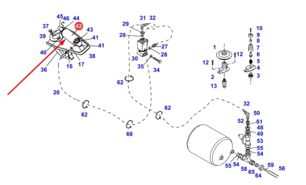 Oryginalny cylinder wydechu o numerze katalogowym G524200172010, stosowany w ciagnikach rolniczych marki Fendt schemat.