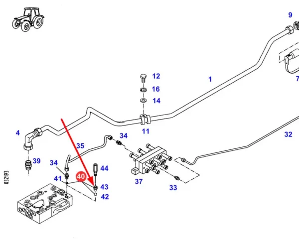 Oryginalny zawór bloku hydraulicznego, stosowany w ciągnikach marki Fendt schemat.