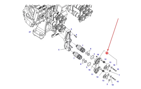 Oryginalna pokrywa złącza hydraulicznego o numerze katalogowym G835960140160, stosowana w ciągnikach rolniczych marki Fendt-schemat.