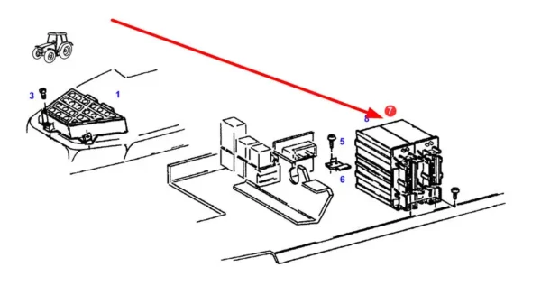 Oryginalny moduł elektryczny o numerze katalogowym G916970070029, stosowany w ciągnikach rolniczych marki Fendt schemat