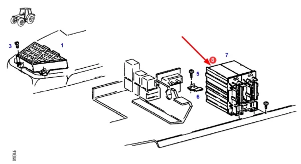 Oryginalny moduł elektryczny, stosowany w maszynach rolniczych marki Fendt. schemat