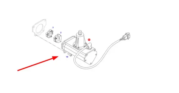 Oryginalny silnik elektryczny o numerze katalogowym G931100970012, stosowany w ciągnikach rolniczych marek Fendt, Massey Ferguson i Challenger. schemat