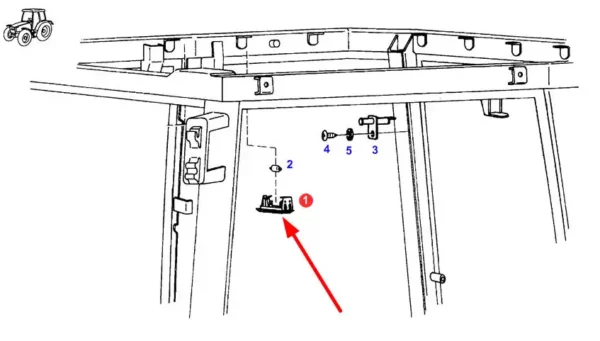 Oryginalna lampka wewnętrzna kabiny, stosowana w ciągnikach rolniczych marki Fendt - schemat.