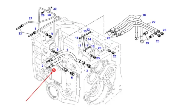 Oryginalny przewód hydrauliczny o numerze katalogowym H916100620142, stosowany w ciągnikach rolniczych marek Fendt, Massey Ferguson, Challenger oraz Valtra.-schemat