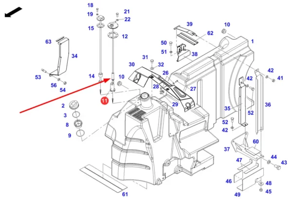 Oryginalny przewód hydrauliczny o numerze katalogowym H931952010161, stosowany w ciągnikach rolniczych marki Fendt.