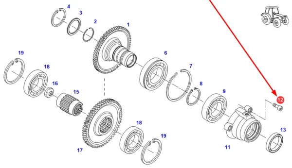 Oryginalna śruba imbusowa M10 x 30 x 1.5 o klasie twardości 8.8 i numerze katalogowym X485013205000, stosowana w ciągnikach rolniczych marek Fendt, Massey Ferguson, Challenger i Valtra.