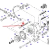 Oryginalna śruba mocowania alternatora o wymiarach M12 X 140 i numerze katalogowy X487537400000, stosowany w ciągikach rolniczych marki Fendt schemat.