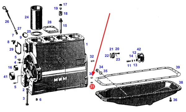 Oryginalny kołek mocujący o numerze katalogowym X500614946000, stosowany w ciągnikach rolniczych marki Fendt schemat.