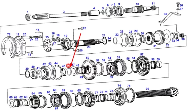 Oryginalna podkładka dystansowa o wymiarach 42 x 52 x 0,5, stosowana do skrzyń biegów w ciągnikach marki Fendt. schemat.