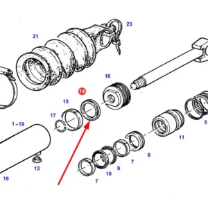 Oryginalna pierścień siłownika o wymiarach 70 x 6,3, stosowany ciągnikach rolniczych  marki Fendt schemat.