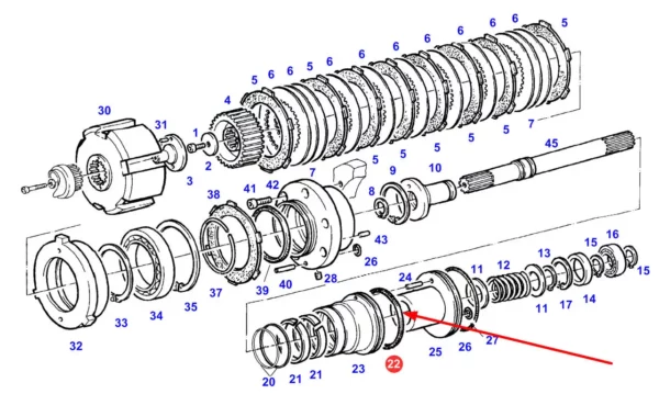 Oryginalny pierścień uszczelniający 115 x 4,2 , stosowany na tłoku hydraulicznym ciągników marki Fendt schemat.