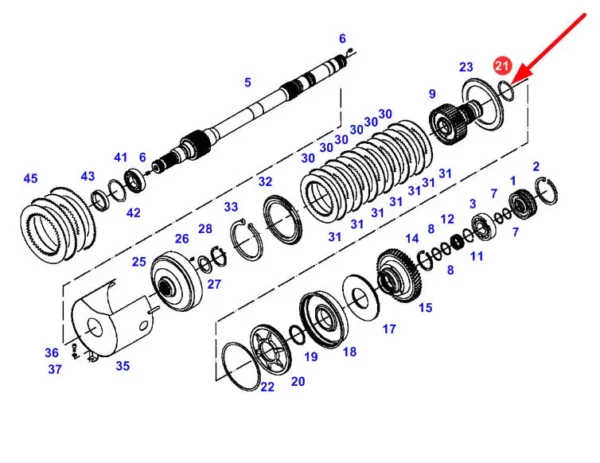 Oryginalny pierścień oring o wymiarach  67 X 2,5 i numerze katalogowym X548949815000, stosowany w ciągnikach rolniczych marek Challenger, Fendt, Valtra oraz Massey Ferguson schemat.