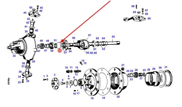 Oryginalny pierścień oring zwolnicy o wymiarach 74 x 2 mm i numerze katalogowym X548957566000, stosowany w ciągnikach rolniczych marki Fendt schemat.