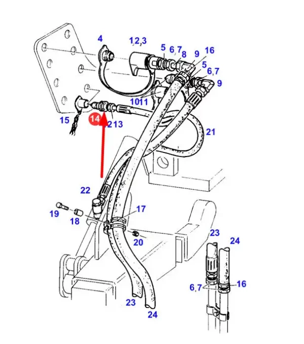 Oryginalne szybkozłącze hydrauliczne LS tylnego podnośnika o numerze katalogowym X591906600000, stosowane w ciągnikach rolniczych marek Challenger oraz Fendt.