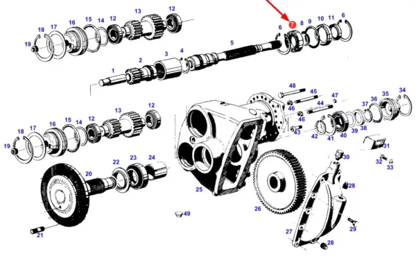 Oryginalne łożysko kulkowe zwykłe 1-rzędowe 6012 o numerze katalogowym X605509711000, stosowany w ciągnikach rolniczych marki Fendt oraz Challenger- schemat.