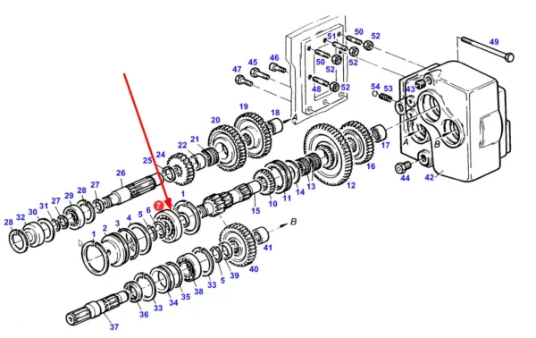 Oryginalne łożysko walcowe 1-rzędowe skrzyni biegów o numerze katalogowym X622397100001, stosowane w ciągnikach marki Fendt schemat.