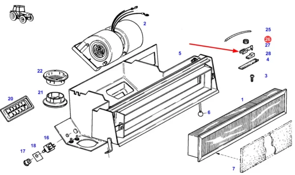 Oryginalne mocowanie przewodów klimatyzacji, stosowane w ciągnikach rolniczych marki Fendt schemat