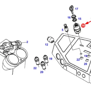 Oryginalna podkładka z tworzywa sztucznego o numerze katalogowym X830240110020, stosowana w ciągnikach rolniczych marki Fendt schemat.