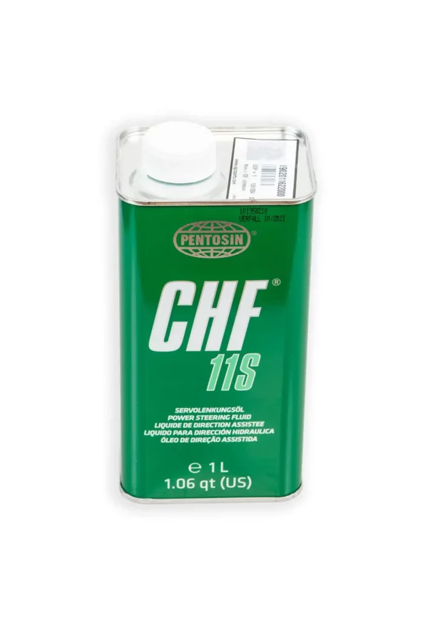 Oryginalny płyn hydrauliczny Pentosin CHF 11S w opakowaniu o pojemności 1 litra stosowany do układów hamulcowych i sprzęgieł ciągników rolniczych marki Fendt.