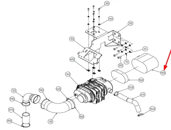 Oryginalny filtr zewnętrzny powietrza silnika o numerze katalogowym 240100141, stosowany w maszynach rolniczych marek Farsein, McCormick oraz New Holland schemat