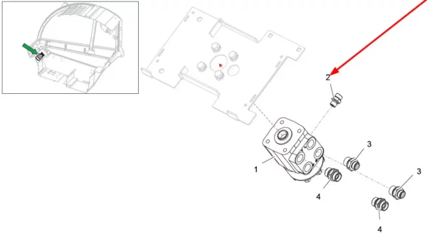 Oryginalna złączka hydrauliczna M-M 1/4" L10 o numerze katalogowym 308573150, stosowana w ładowarkach marki Faresin schemat.