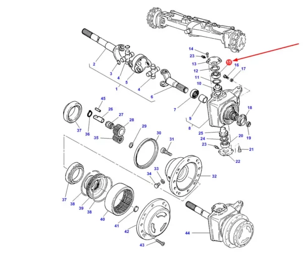 Łożysko stożkowe piasty koła o numerze katalogowym HM89446/10, stosowane w ciągnikach rolniczych marek Massey Ferguson i Challenger.-schemat