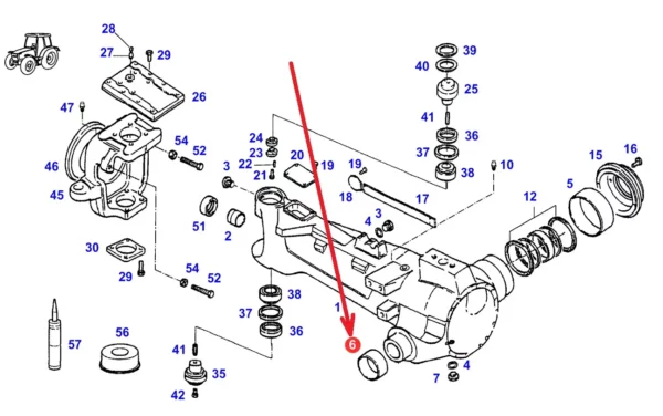 Tuleja zawieszenia przedniej osi o wymiarach 100 x 85 x 43 mm i numerze katalogowym 72706307, stosowana w ciągnikach rolniczych marki Fendt. schemat