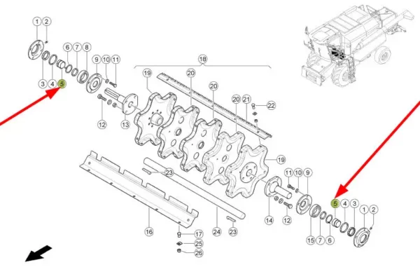 Tuleja łożyska wciągana o wymiarach 45x35-M50x1,5 i numerze katalogowym H210.33, stosowana w maszynach rolniczych marki Claas schemat.