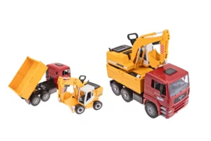 Wykonany w skali 1:16 z wysokojakościowego tworzywa sztucznego model wywrotki MAN TGA wraz z koparką Liebherr marki Bruder o numerze katalogowym U02751. Model o wymiarach MAN: 41