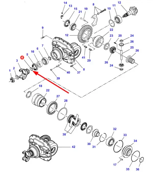 Oryginalny pierścień oring o numerze katalogowym 001050669, stosowany w ciągnikach rolniczych marek Challenger oraz Massey Ferguson schemat.