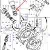 Oryginalny wałek zębaty, montowany w napędzie rury wyładowczej, w kombajnach zbożowych marki Massey Ferguson schemat.