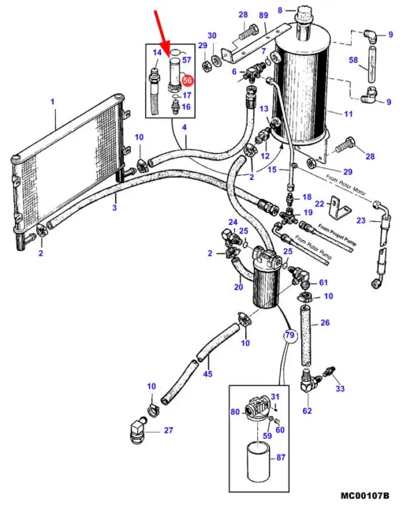 Oryginalny filtr oleju hydrauliki, stosowany w maszynach rolniczych marki Massey Ferguson, Fendt, Laverda.