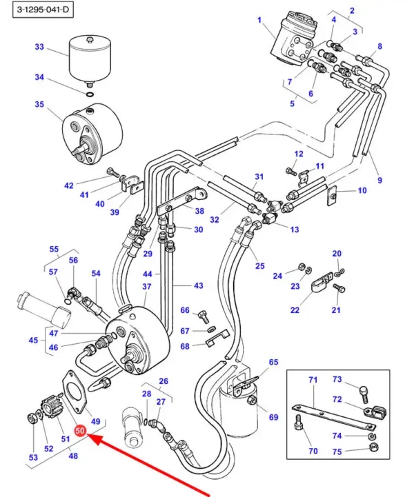 Oryginalny klin o wymiarach 1/8 x 5/8" i numerze katalogowym 11940X, stosowany w ciągnikach rolniczych, kombajnach zbożowych marki Massey Ferguson schemat.