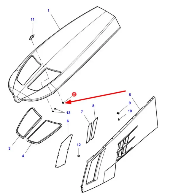 Oryginalna śruba  o wymiarach M6 X 8 i numerze katalogowym 1442871X1, stosowana w ciągnikach rolniczych marki Massey Ferguson schemat.